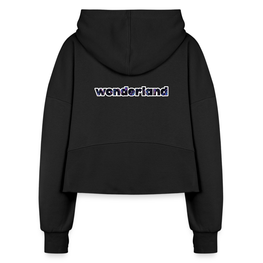 Signature Women's Half Zip Cropped Hoodie - black