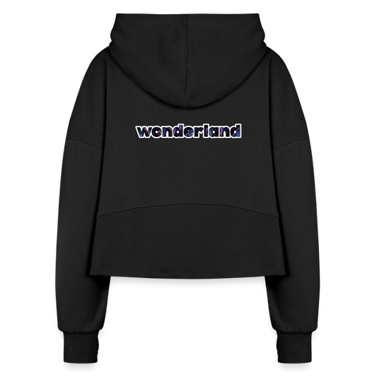 Signature Women's Half Zip Cropped Hoodie - black
