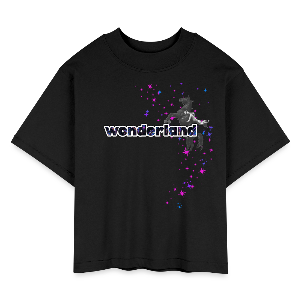Giddy Up, We're Going to WONDERLAND Women's Boxy Tee - black