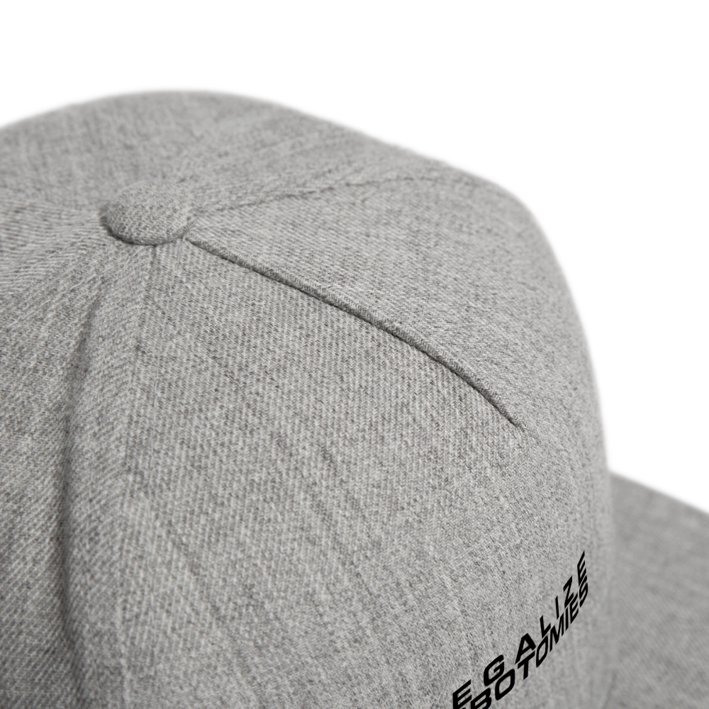 Legalize Lobotomies Snapback Baseball Cap - heather gray