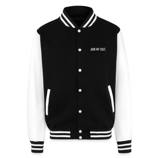 Join My Cult Heavyweight Letterman Jacket - black/white
