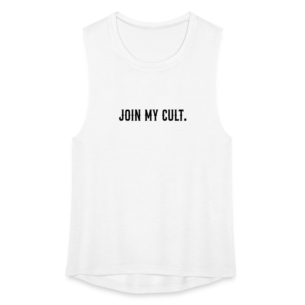 Join My Cult Women's Flowy Muscle Tank by Bella - white