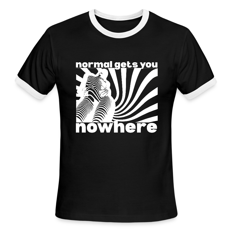 NORMAL Gets You NOWHERE Ringer T-Shirt - black/white