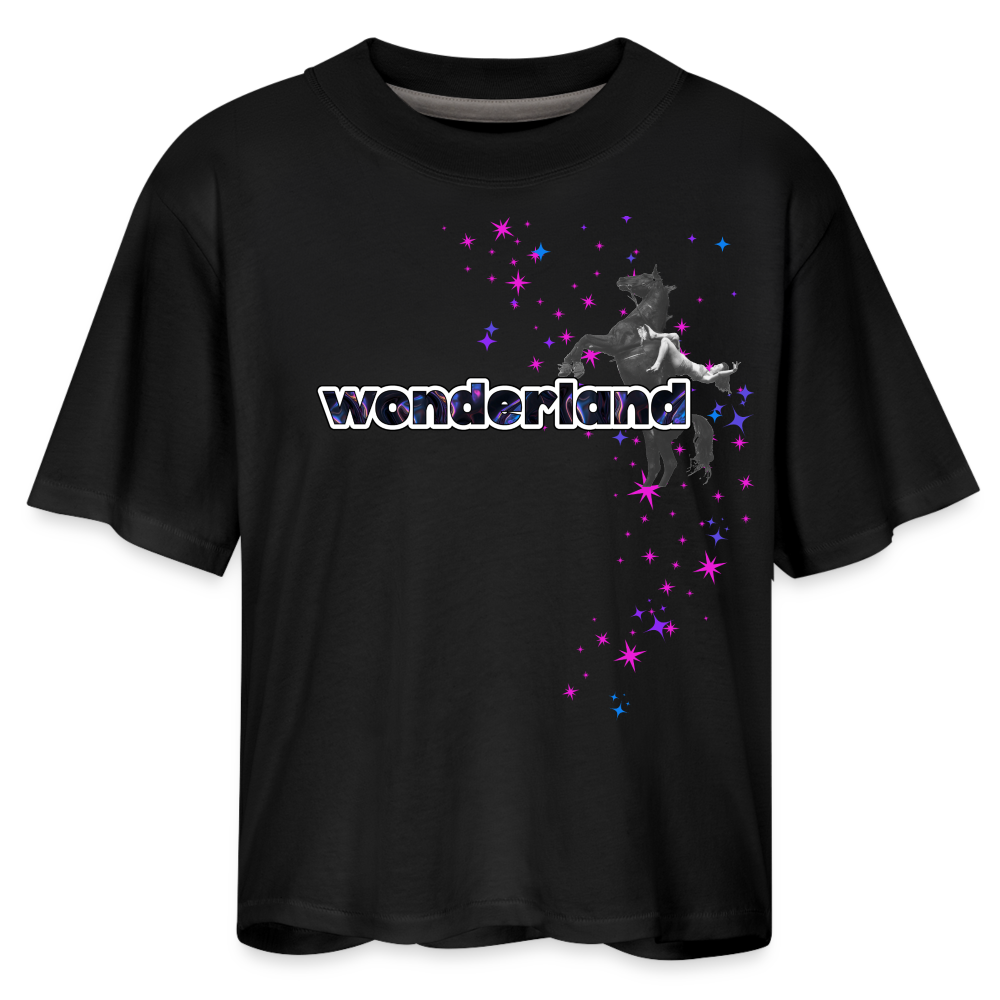 Giddy Up, We're Going to WONDERLAND Women's Boxy Tee - black