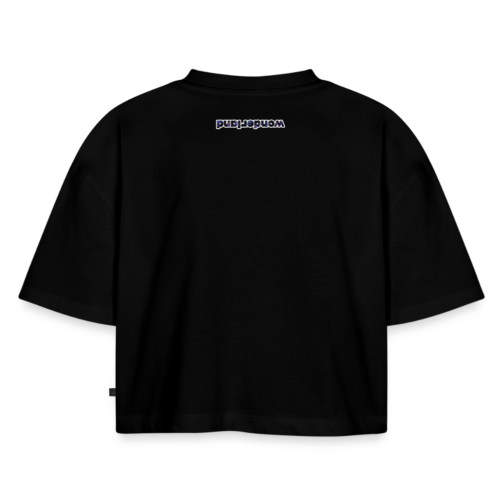 His Favorite || Women's Oversized Organic Cropped T-Shirt - black