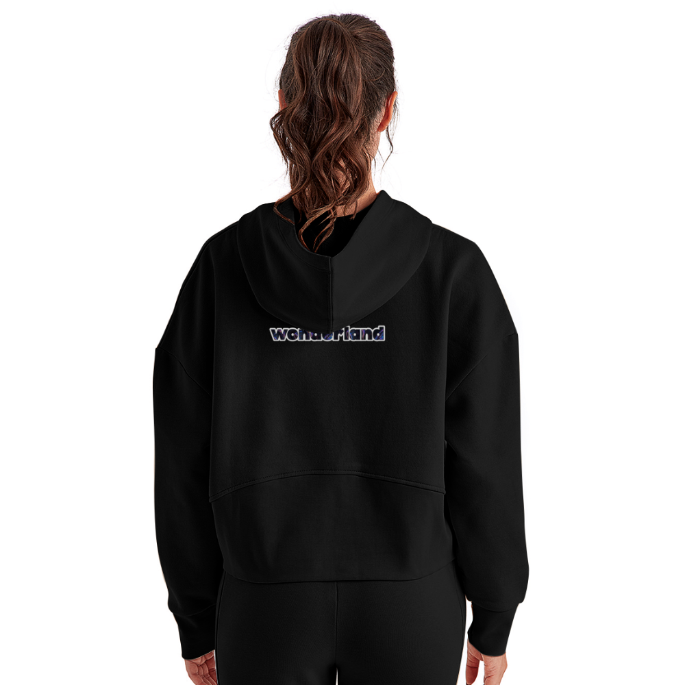 Signature Women's Half Zip Cropped Hoodie - black