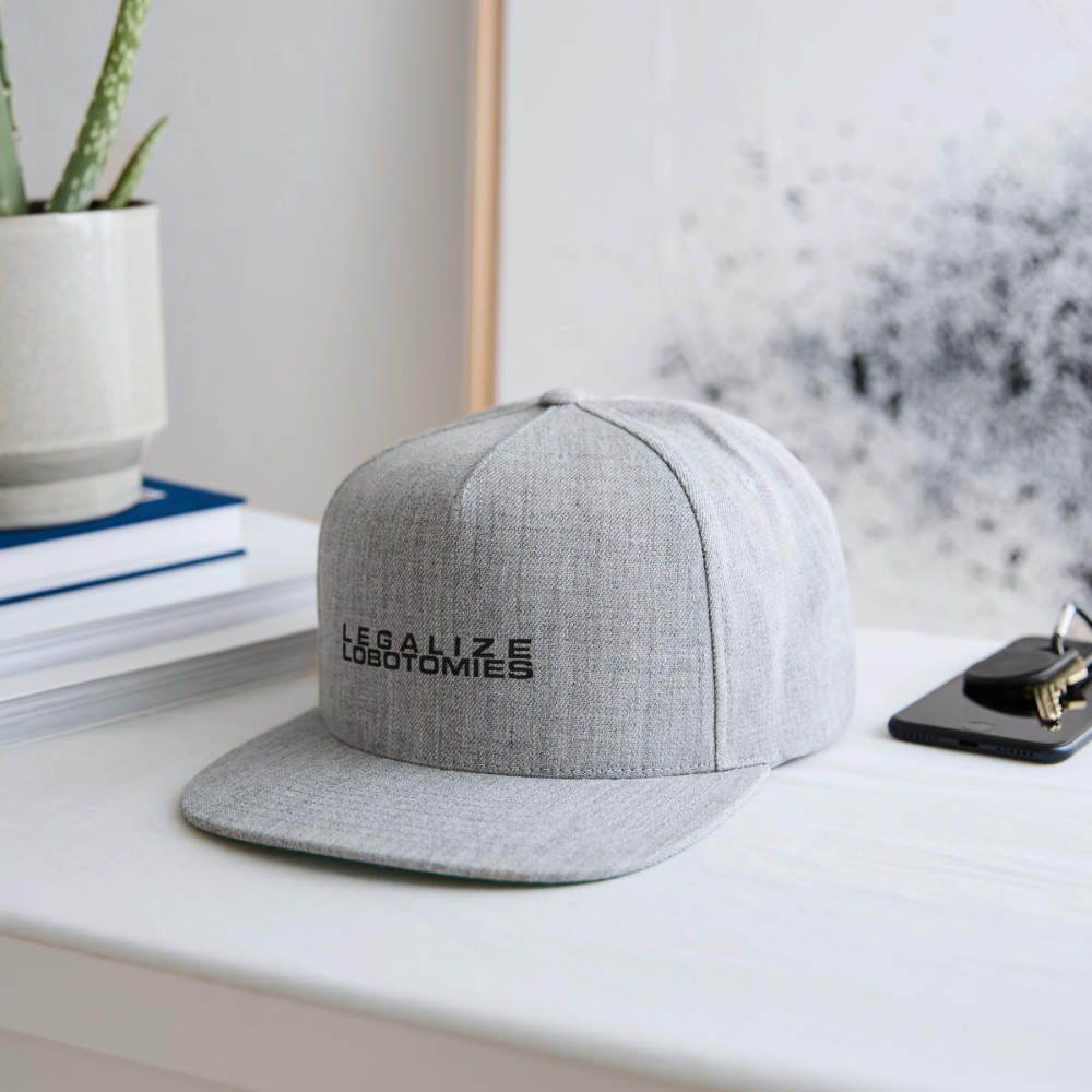 Legalize Lobotomies Snapback Baseball Cap - heather gray