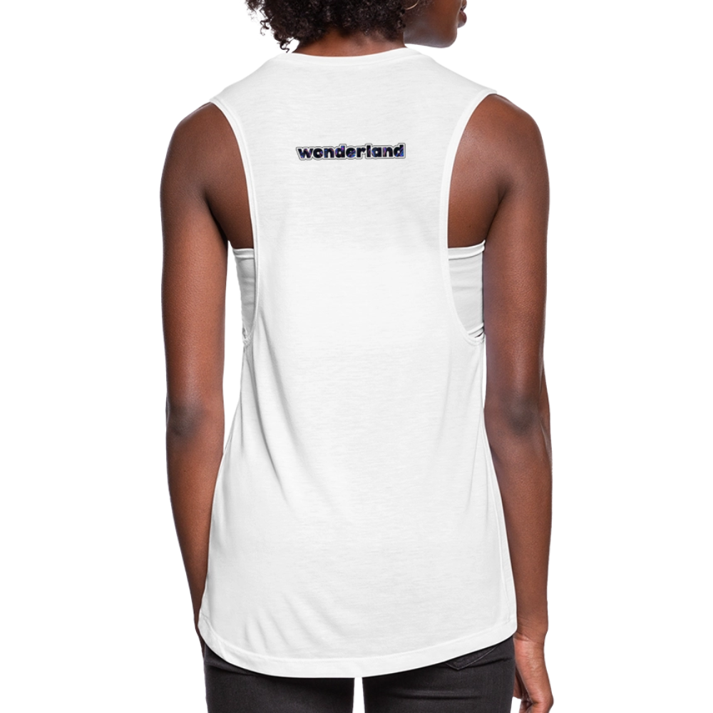 Join My Cult Women's Flowy Muscle Tank by Bella - white