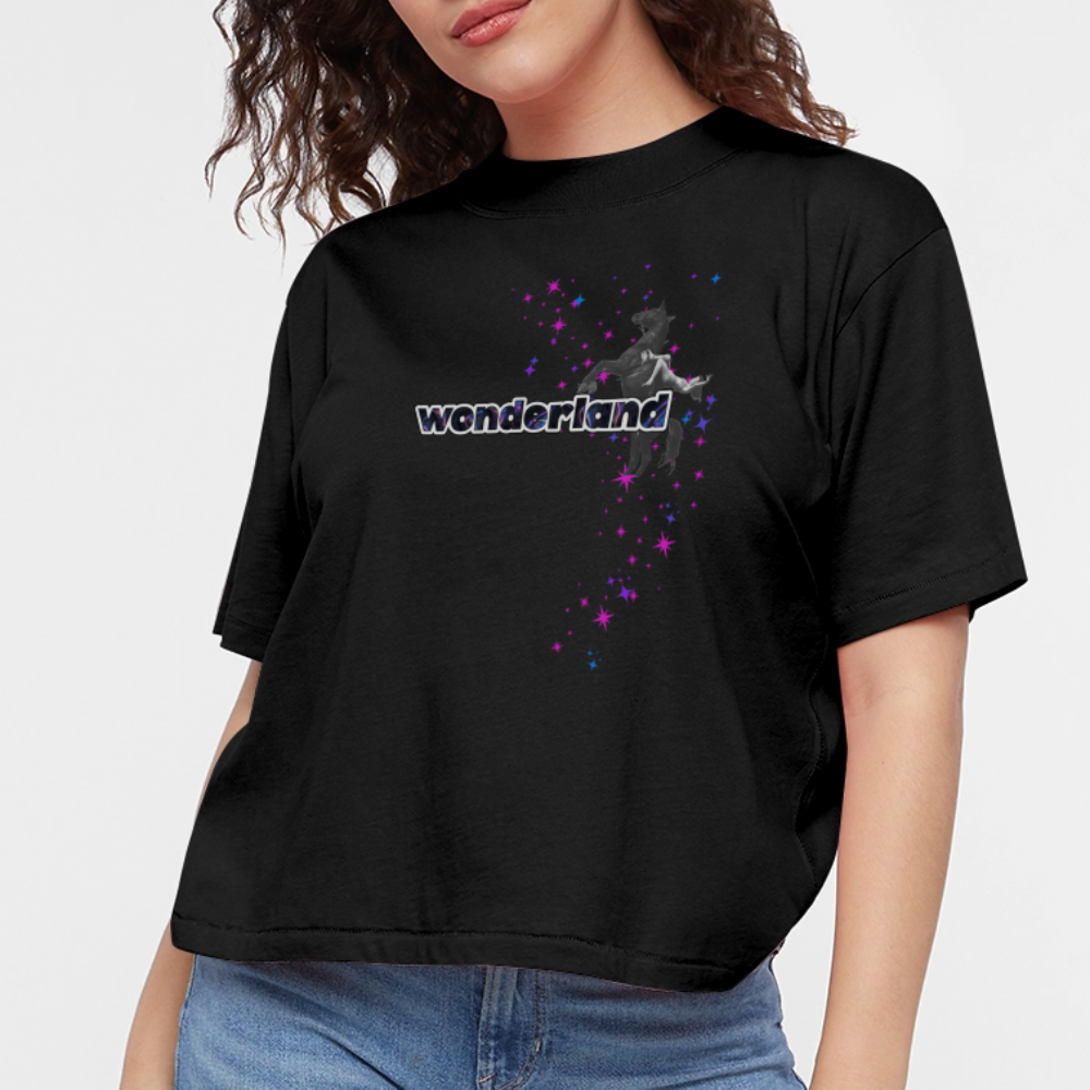 Giddy Up, We're Going to WONDERLAND Women's Boxy Tee - black