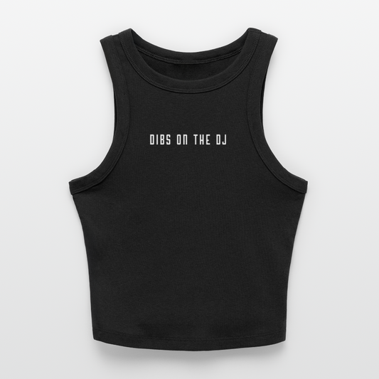 Dibs on the DJ Ladies Rib Racerback Tank - black