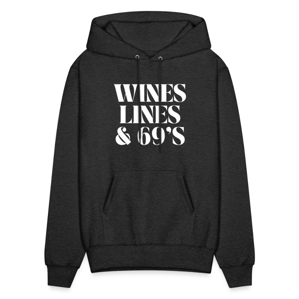 WINES, LINES + 69s Men's Hoodie - charcoal grey