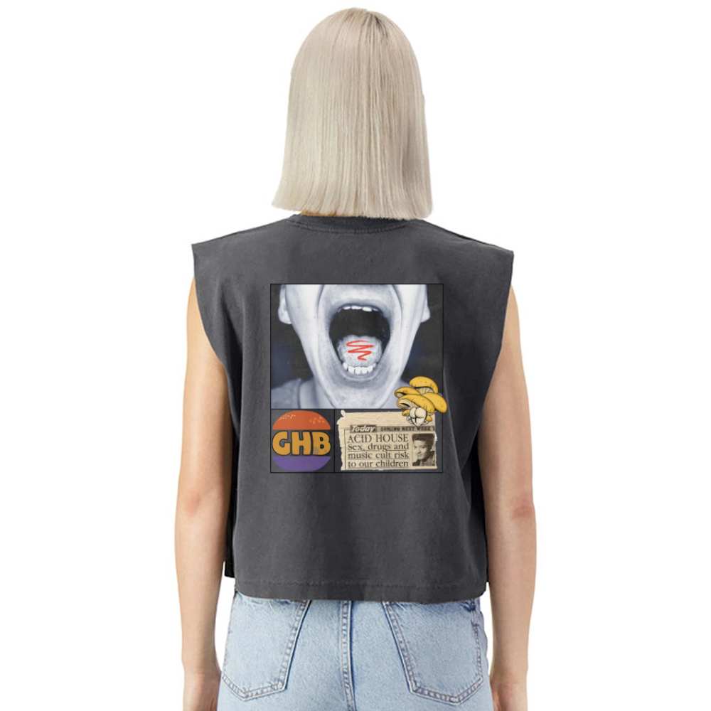 ACID HOUSE American Apparel Women's Garment Dyed Muscle Tank - faded black
