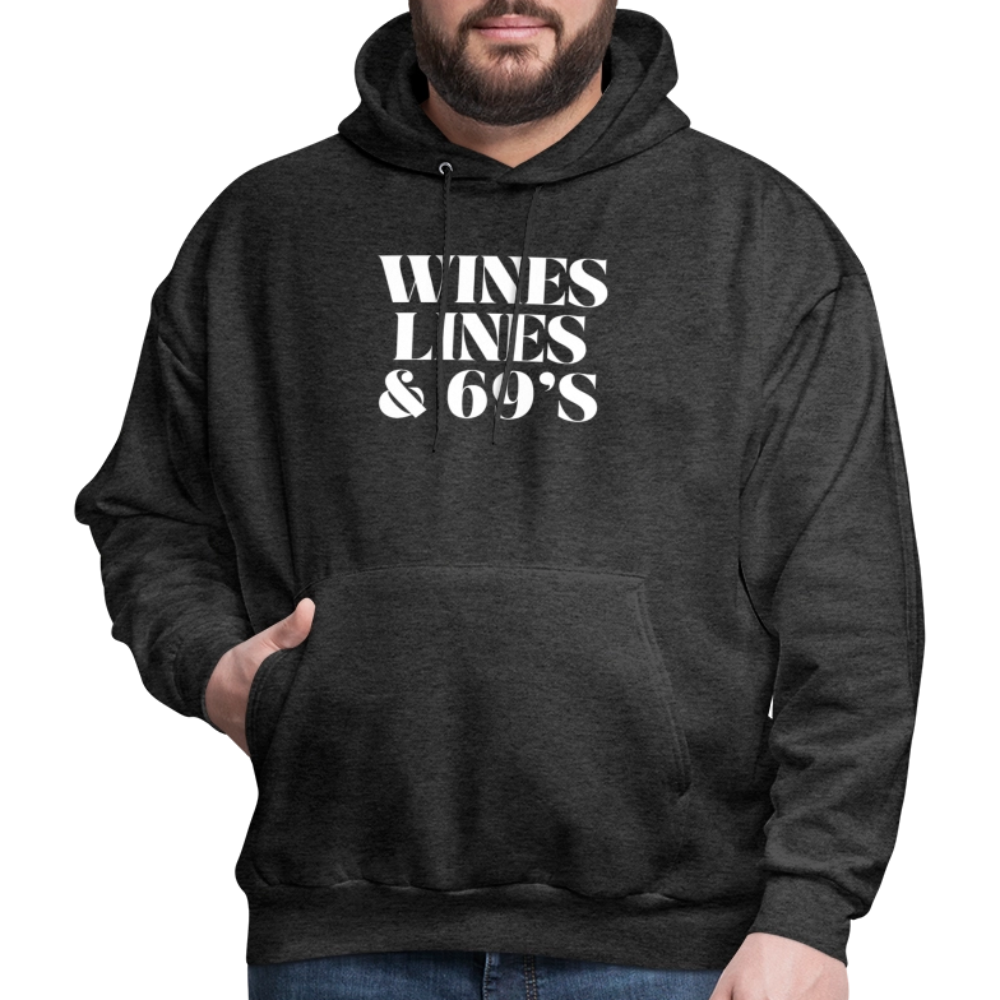 WINES, LINES + 69s Men's Hoodie - charcoal grey