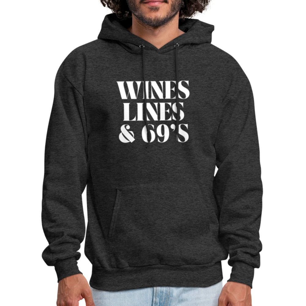 WINES, LINES + 69s Men's Hoodie - charcoal grey