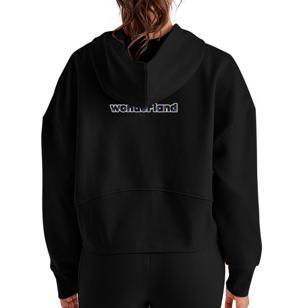 Signature Women's Half Zip Cropped Hoodie - black