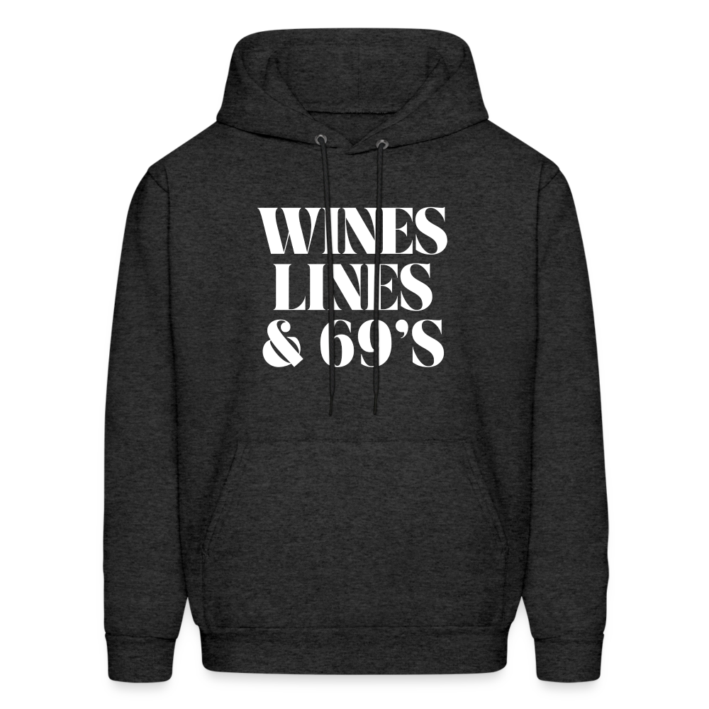 WINES, LINES + 69s Men's Hoodie - charcoal grey