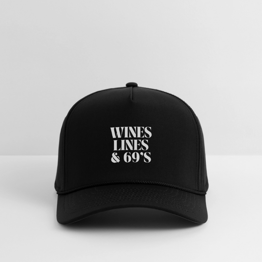 Wines, Lines + 69s Rope Cap - black/black