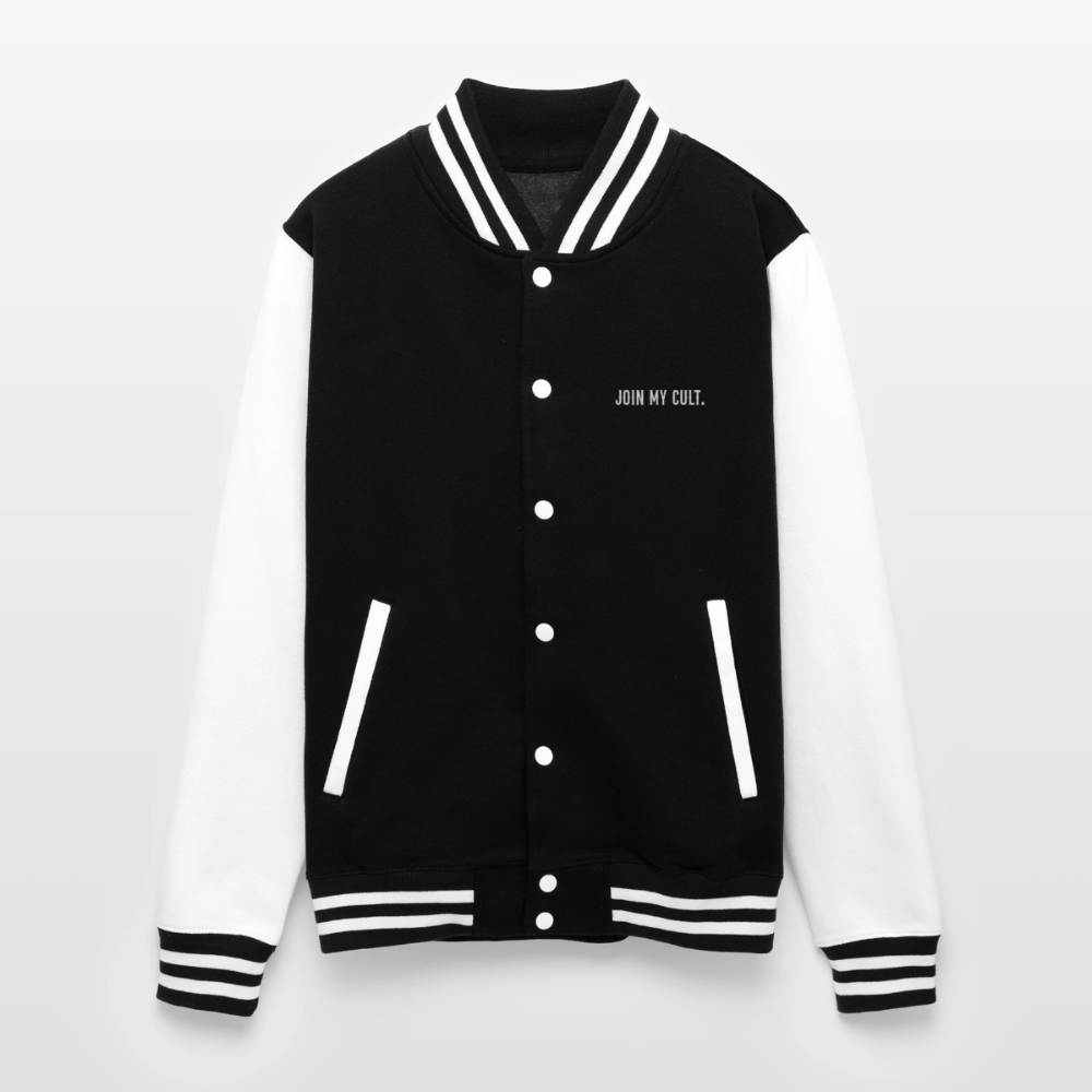 Join My Cult Heavyweight Letterman Jacket - black/white