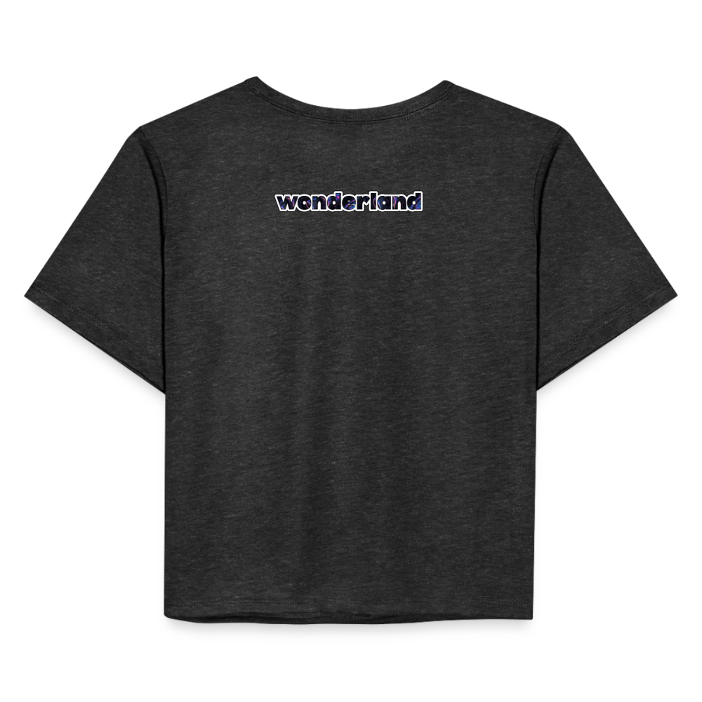 Spicy Cropped T-Shirt – “Spit Tequila in My Mouth” Funny Graphic | Flirty Bachelorette & Festival Crop Top (Bella Canvas) - deep heather