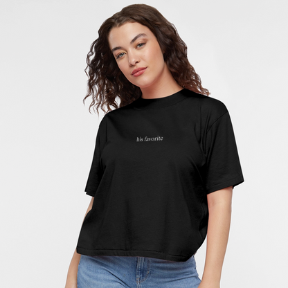 His Favorite Women's Boxy Tee - black