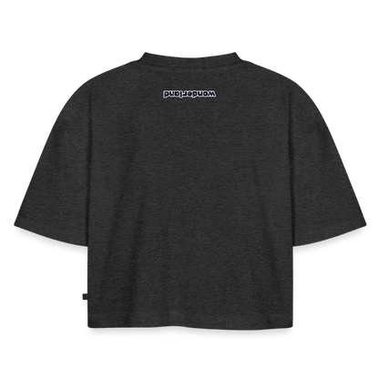 His Favorite | Women's Oversized Organic Cropped T-Shirt - heather anthracite