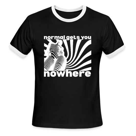 NORMAL Gets You NOWHERE Ringer T-Shirt - black/white