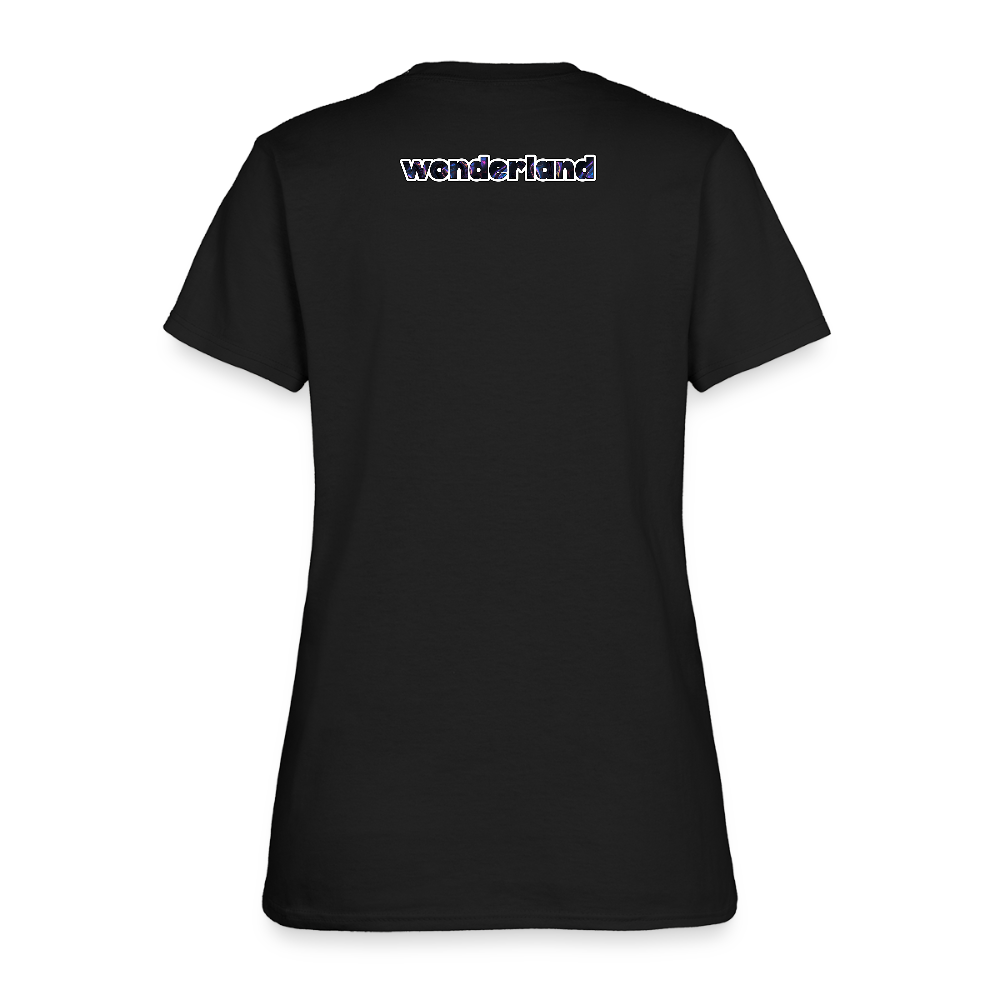 Your Dad is My Cardio Women's T-Shirt - black, Women’s fitted T-shirt with bold ‘Your Dad Is My Cardio’ text across the front, shown on a clean product background, adult humor tee, dad joke, dad joke tee, dad joke tshirt, cardio tee