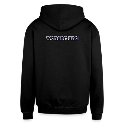 Hometown Hottie Contrast Hoodie - black/heather gray, Two-tone contrast hoodie with ‘Hometown Hottie’ graphic text on the front, shown on a clean product background
