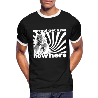 NORMAL Gets You NOWHERE Ringer T-Shirt - black/white
