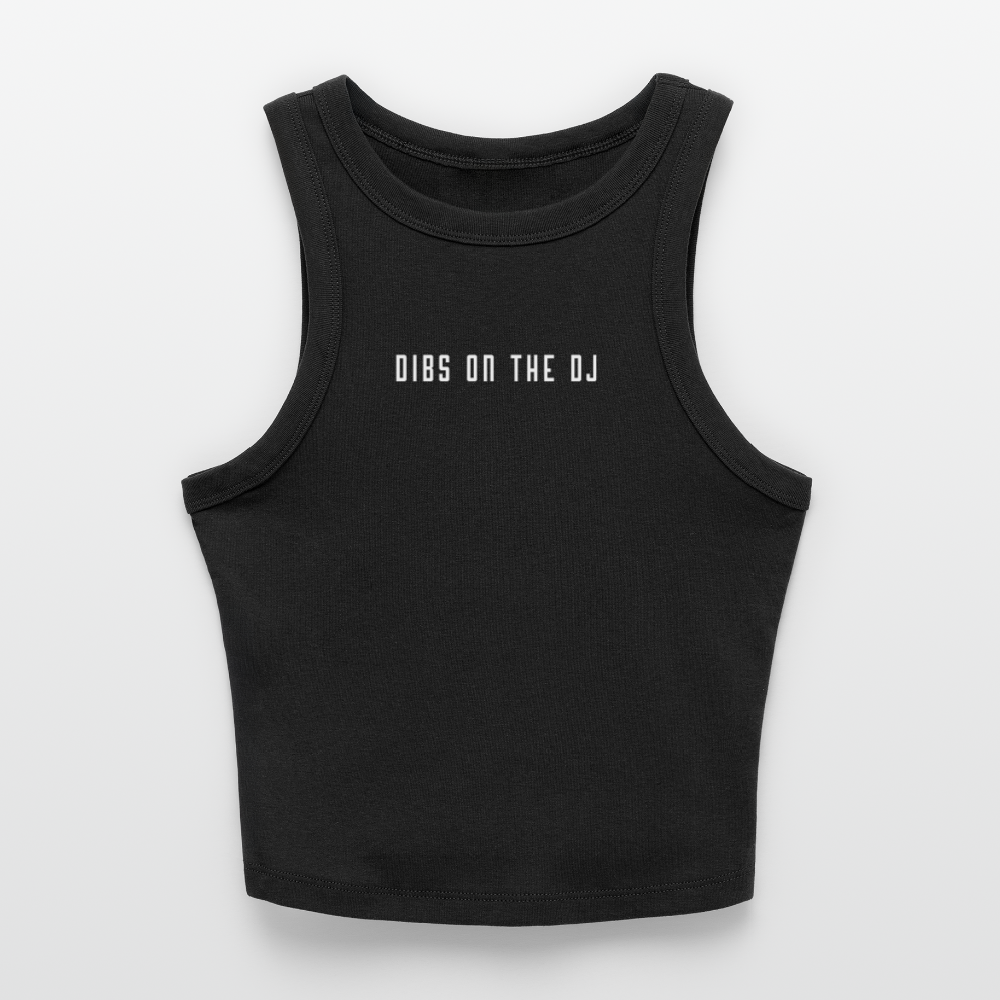 Dibs on the DJ Ladies Rib Racerback Tank - black