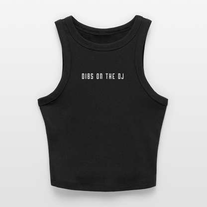 Dibs on the DJ Ladies Rib Racerback Tank - black
