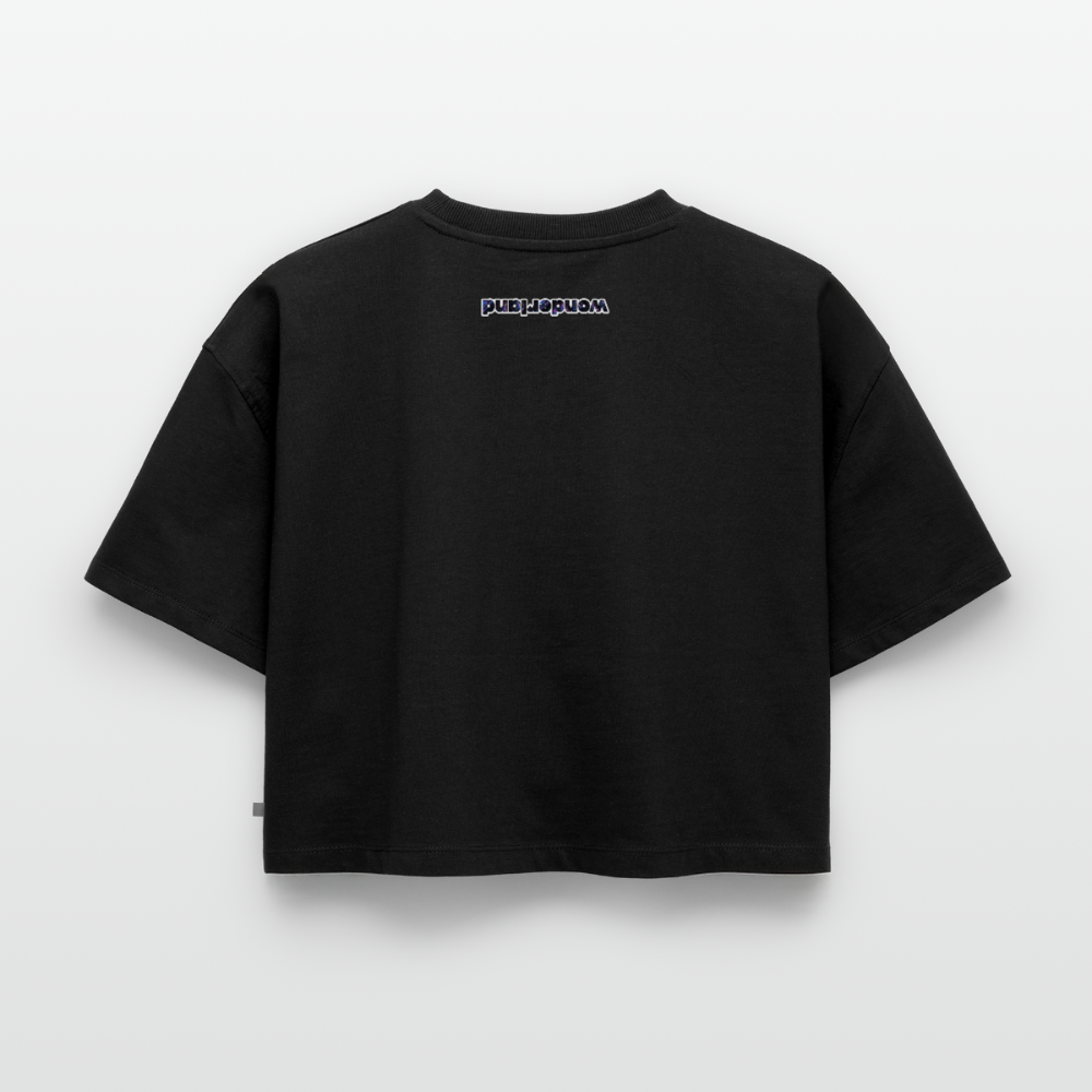 His Favorite || Women's Oversized Organic Cropped T-Shirt - black