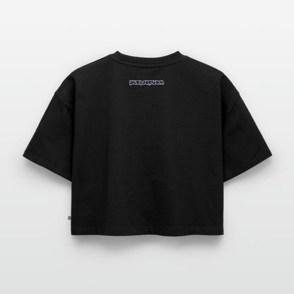 His Favorite || Women's Oversized Organic Cropped T-Shirt - black