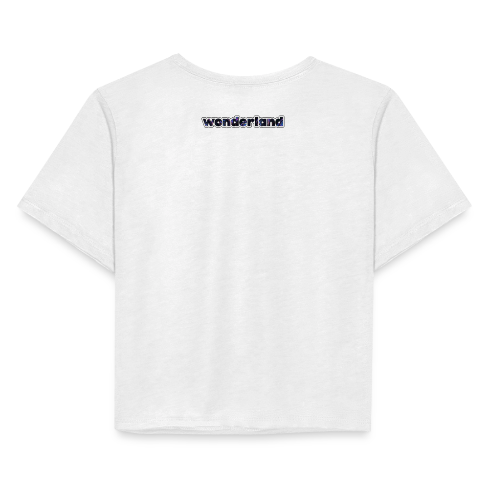 One Boyfriend Is Never Enough Cropped T-Shirt - white, One Boyfriend Is Never Enough Cropped T-Shirt - white, White cropped tee with minimalist black text that reads “One Boyfriend Is Never Enough,” worn by a confident woman with a sassy attitude. adult humor tees, lifestyle, alternate lifestyles, red head tees, lgbtq tees, pride tees