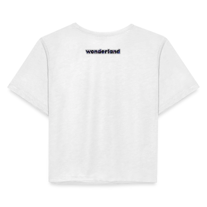 One Boyfriend Is Never Enough Cropped T-Shirt - white, One Boyfriend Is Never Enough Cropped T-Shirt - white, White cropped tee with minimalist black text that reads “One Boyfriend Is Never Enough,” worn by a confident woman with a sassy attitude. adult humor tees, lifestyle, alternate lifestyles, red head tees, lgbtq tees, pride tees