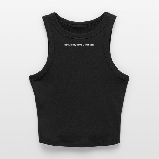 Sorry, I Only Love You in Ibiza - Slim Fit Rib Women's Tank Top - black