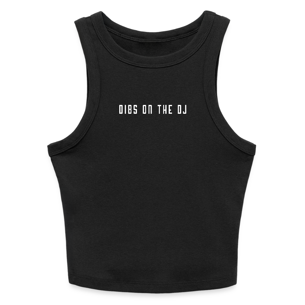 Dibs on the DJ Ladies Rib Racerback Tank - black