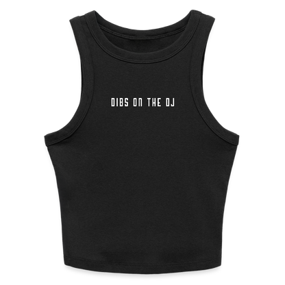 Dibs on the DJ Ladies Rib Racerback Tank - black