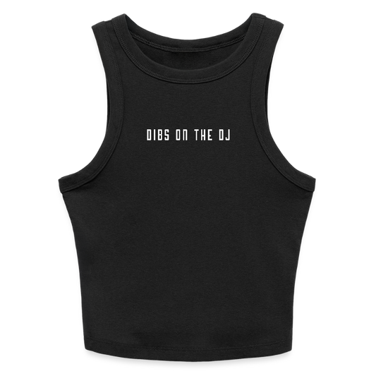 Dibs on the DJ Ladies Rib Racerback Tank - black