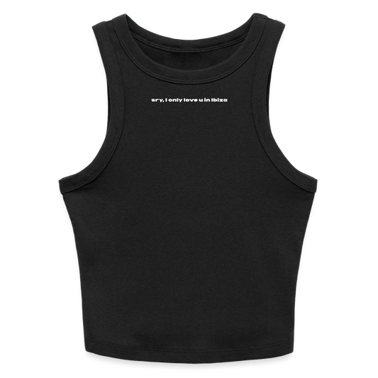 Sorry, I Only Love You in Ibiza - Slim Fit Rib Women's Tank Top - black