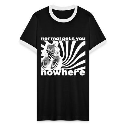 NORMAL Gets You NOWHERE Ringer T-Shirt - black/white