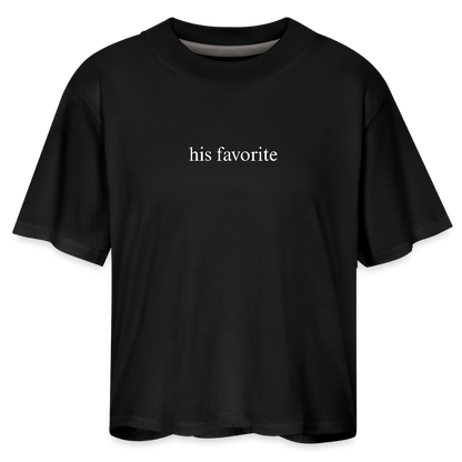 His Favorite Women's Boxy Tee - black