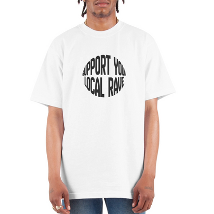 Support Your Local Rave Unisex Oversized Heavyweight T-Shirt - white