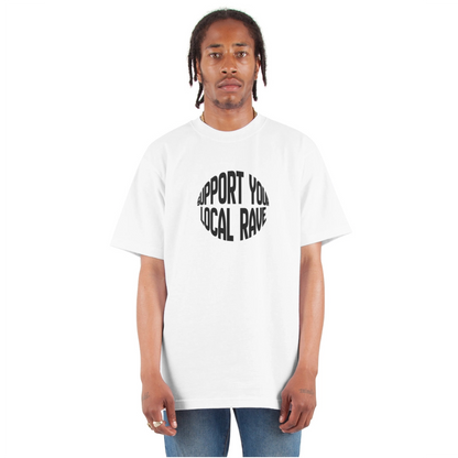 Support Your Local Rave Unisex Oversized Heavyweight T-Shirt - white