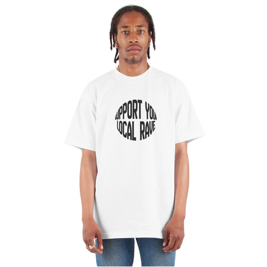 Support Your Local Rave Unisex Oversized Heavyweight T-Shirt - white