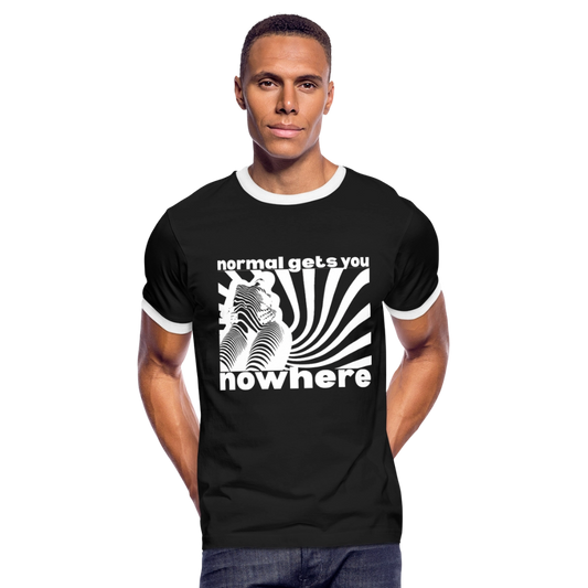 NORMAL Gets You NOWHERE Ringer T-Shirt - black/white