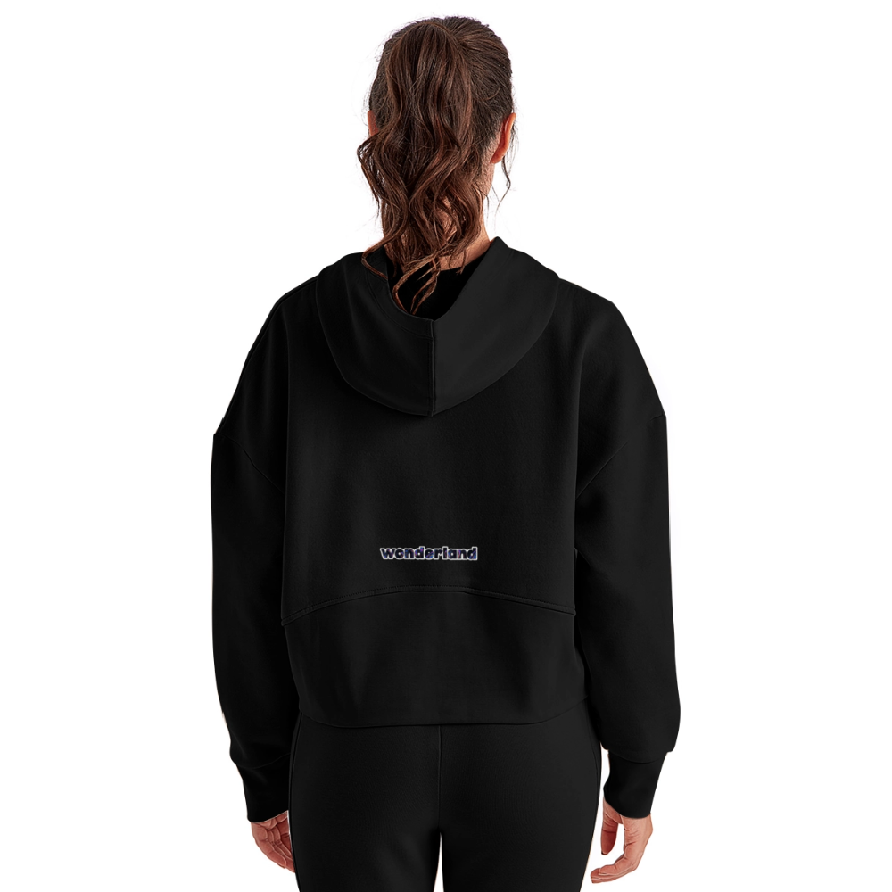 One Boyfriend is Never Enough Women's Half Zip Cropped Hoodie - black, One Boyfriend is Never Enough Women's Half Zip Cropped Hoodie - black,  minimalist white text that reads “One Boyfriend Is Never Enough,” worn by a confident woman with a sassy attitude. adult humor tees, lifestyle, alternate lifestyles, red head tees, lgbtq tees, pride tees, crop hoodie, gifts for her, gifts for him
