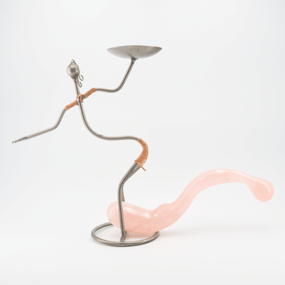 Lunaris: Enchanting Rose Quartz Crystal Wand