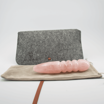 Unduluna: Elegant Rose Quartz Crystal Wand for Healing