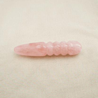 Unduluna: Elegant Rose Quartz Crystal Wand for Healing